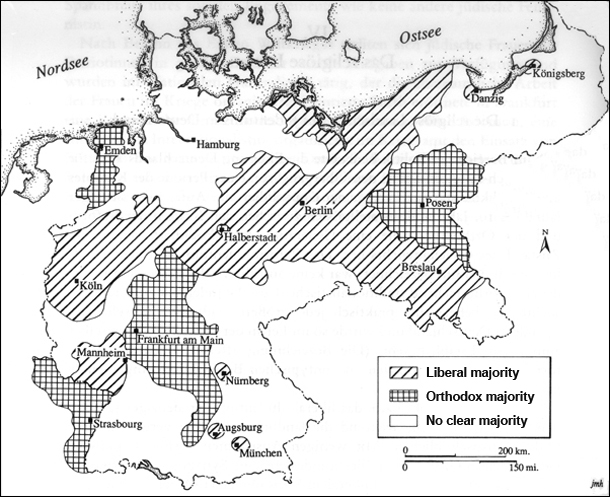 Geographic Distribution of Liberal and Orthodox Jews